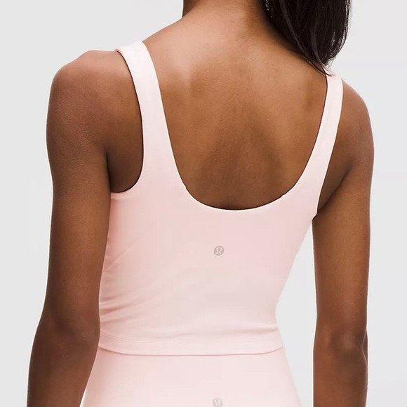 lululemon athletica Tops - Lululemon Pink Pearl Align Tank Top 8 Cropped V-Neck Balletcore Yoga Sporty